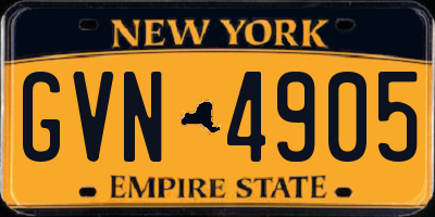 NY license plate GVN4905