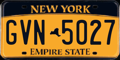 NY license plate GVN5027