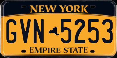 NY license plate GVN5253