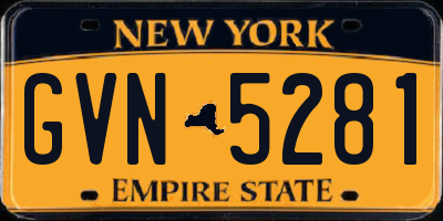 NY license plate GVN5281