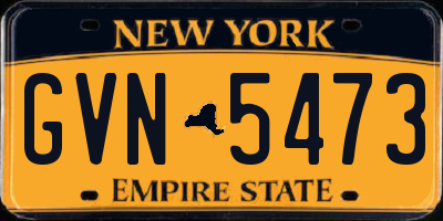 NY license plate GVN5473