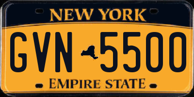 NY license plate GVN5500