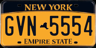 NY license plate GVN5554