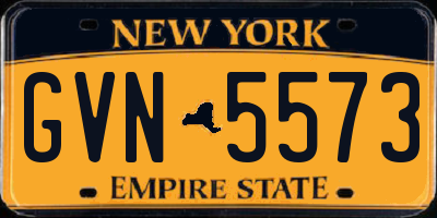 NY license plate GVN5573