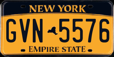 NY license plate GVN5576