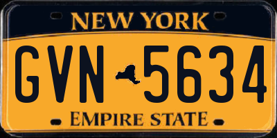 NY license plate GVN5634