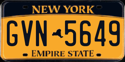 NY license plate GVN5649