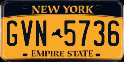 NY license plate GVN5736