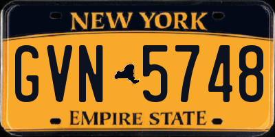NY license plate GVN5748
