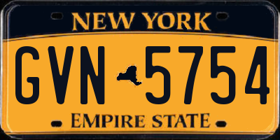 NY license plate GVN5754