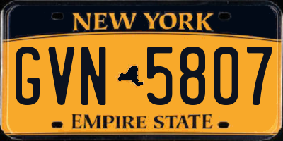 NY license plate GVN5807