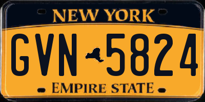 NY license plate GVN5824