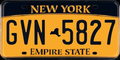 NY license plate GVN5827