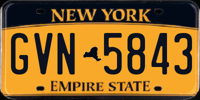 NY license plate GVN5843