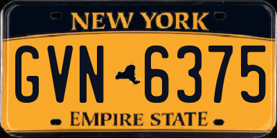 NY license plate GVN6375