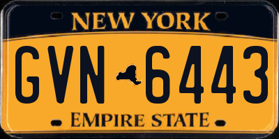 NY license plate GVN6443