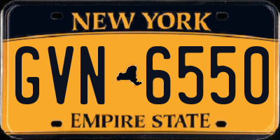 NY license plate GVN6550
