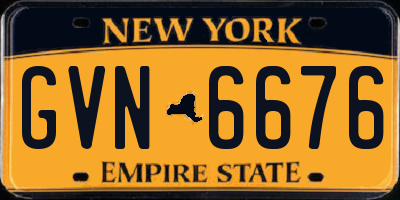 NY license plate GVN6676