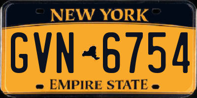 NY license plate GVN6754