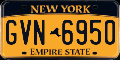 NY license plate GVN6950