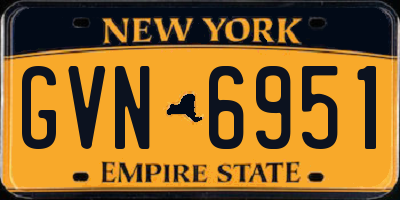 NY license plate GVN6951