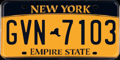 NY license plate GVN7103