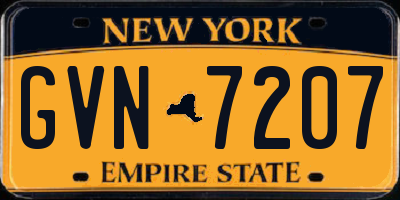 NY license plate GVN7207