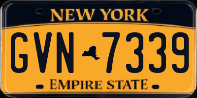 NY license plate GVN7339