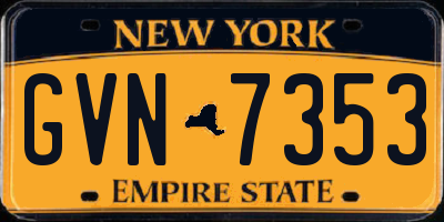 NY license plate GVN7353