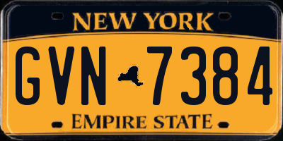NY license plate GVN7384
