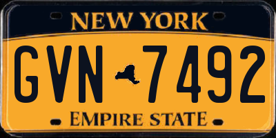 NY license plate GVN7492