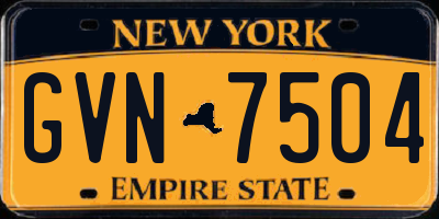NY license plate GVN7504