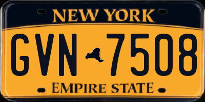 NY license plate GVN7508