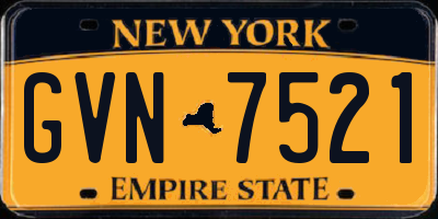 NY license plate GVN7521