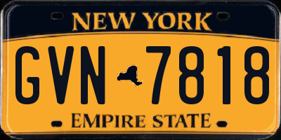 NY license plate GVN7818
