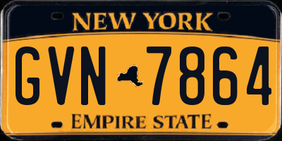 NY license plate GVN7864