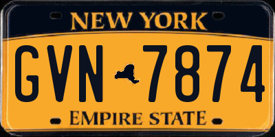 NY license plate GVN7874