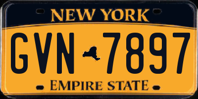 NY license plate GVN7897