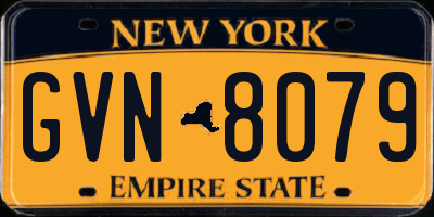NY license plate GVN8079