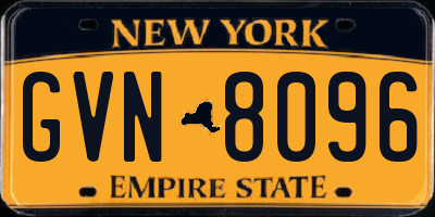 NY license plate GVN8096