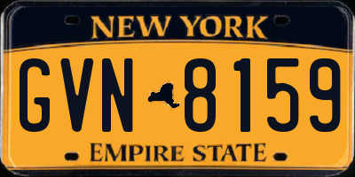NY license plate GVN8159