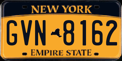 NY license plate GVN8162