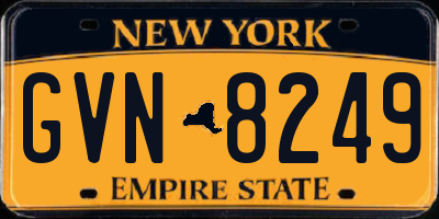 NY license plate GVN8249
