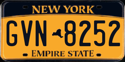 NY license plate GVN8252