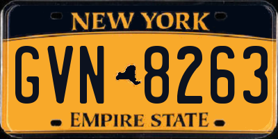 NY license plate GVN8263