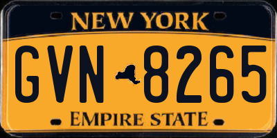 NY license plate GVN8265