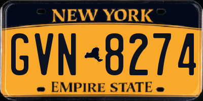 NY license plate GVN8274