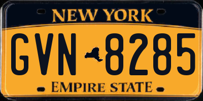 NY license plate GVN8285
