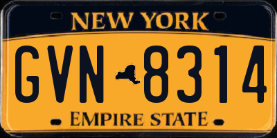NY license plate GVN8314