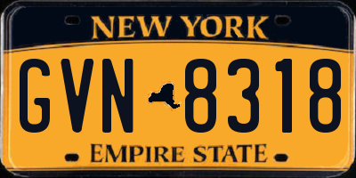 NY license plate GVN8318